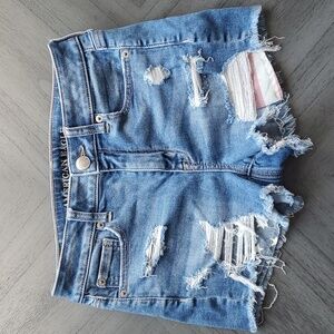 American Eagle Outfitters Hi Rise Shortie Jean Shorts